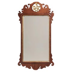 George III Parcel-gilt Mahogany Fretwork Mirror