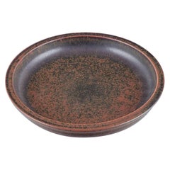 Saxbo, Denmark. Ceramic bowl with brown glaze. Approx. 1940s.