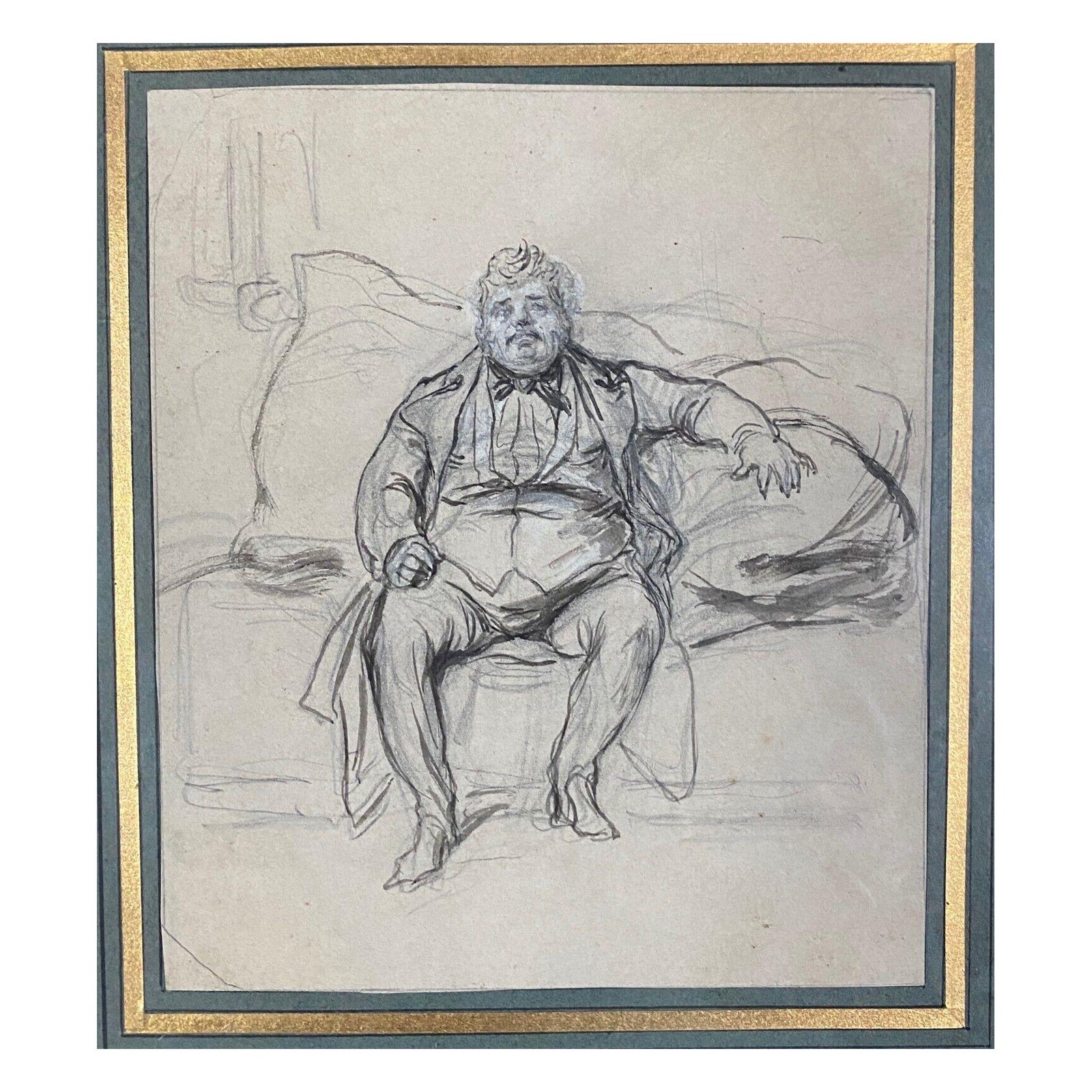 Drawing of Alexandre Dumas père by Paul Gavarni
