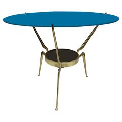 Cesare Lacca Lacquered Glass and Brass Gueridon, Italy, 1950 Cesare Lacca Lacquered Glass and Brass Gueridon, Italy, 1950