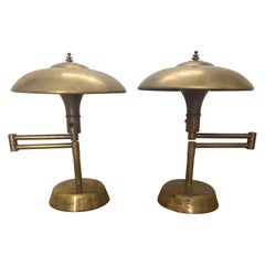 Art Deco Faries “Guardsman Swivel Bronze Desk Lamp - RARE Pair Available