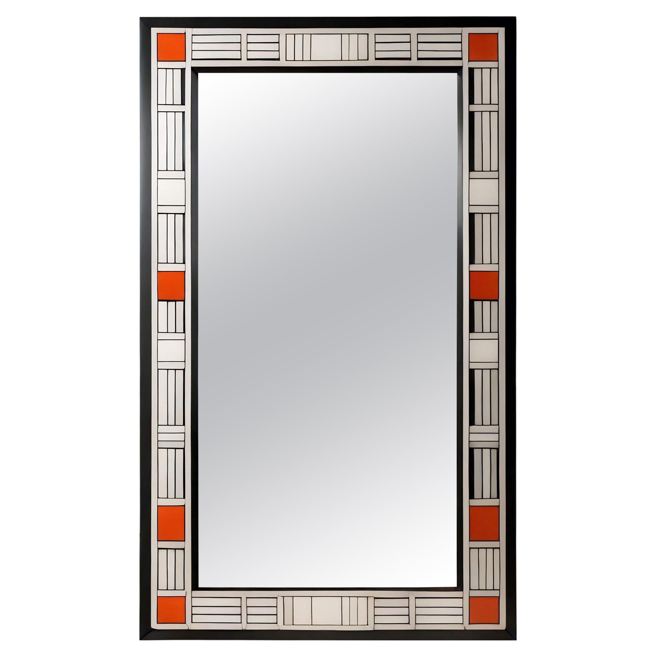 Miroir mural inspiré par De Stijl, fabriqué à la main par Artisanal en vente