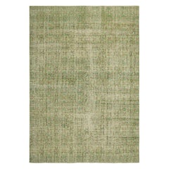 Vintage Zeki Müren Rug in Chartreuse Green with Floral Patterns  Rug & Kilim