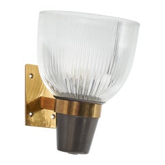Ignazio Gardella, Wandleuchte, Messing, Glas, Metall, Italien, 1960er Jahre