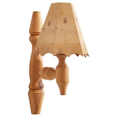 Swedish Designer, Wall Light, Pine, Sweden, 1970s