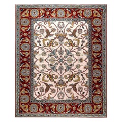 Zeitgenössischer Flachgewebe-Wollteppich mit traditionellem Blumenmuster von Doris Leslie Blau