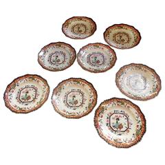 Set of 8 Mason's Ironstone English Imari Style Dinner Plates