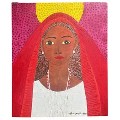 Oil Painting on Canvas of Female Portrait by José García Montebravo from 1998