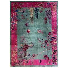 Antique Art Deco Chinese Oriental Carpet, 8'8" x 11'7"