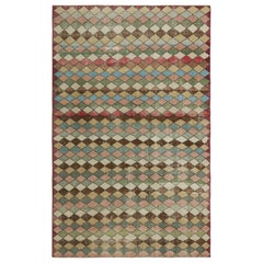 Vintage Zeki Müren Rug with Polychromatic Diamond Pattern  Rug & Kilim