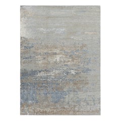 Rug & Kilim’s Oversized Contemporary Abstract Rug in Gray, Blue and Brown Tones