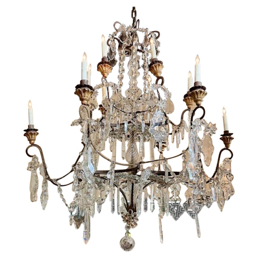 Italian and Crystal 14 Light Chandelier