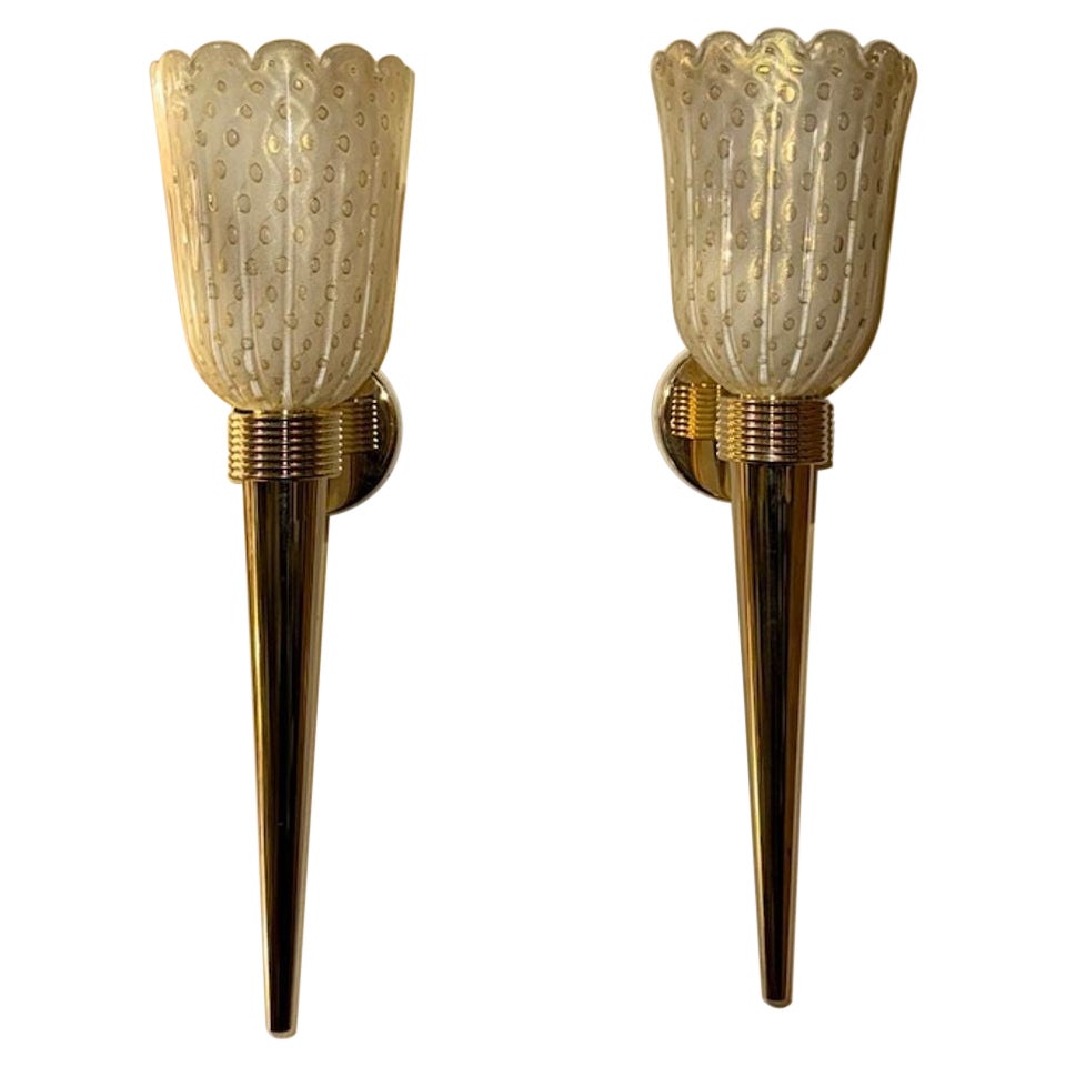 Murano Glass Cone Form Sconces