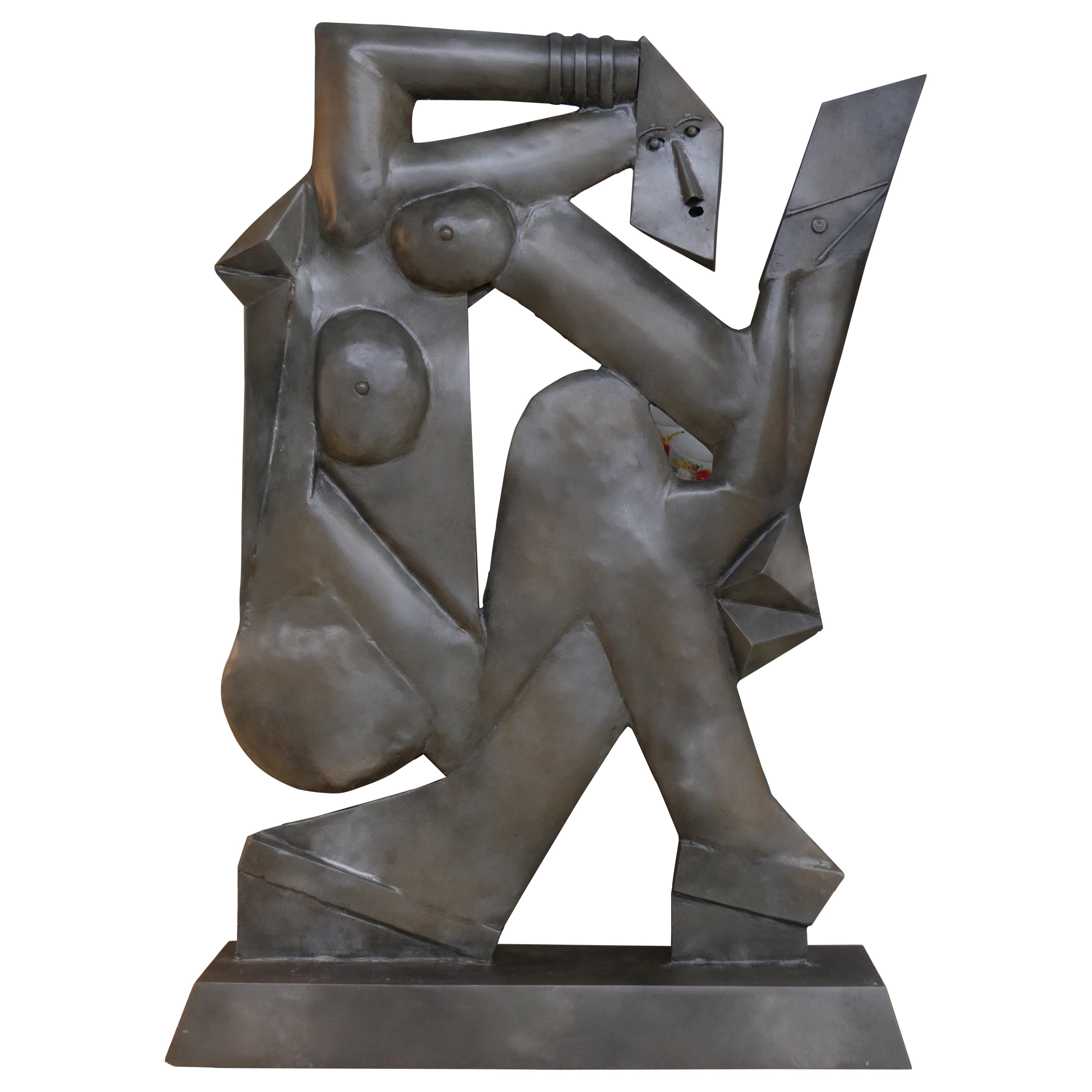 Large 1980s Cubist Abstract Sculpture