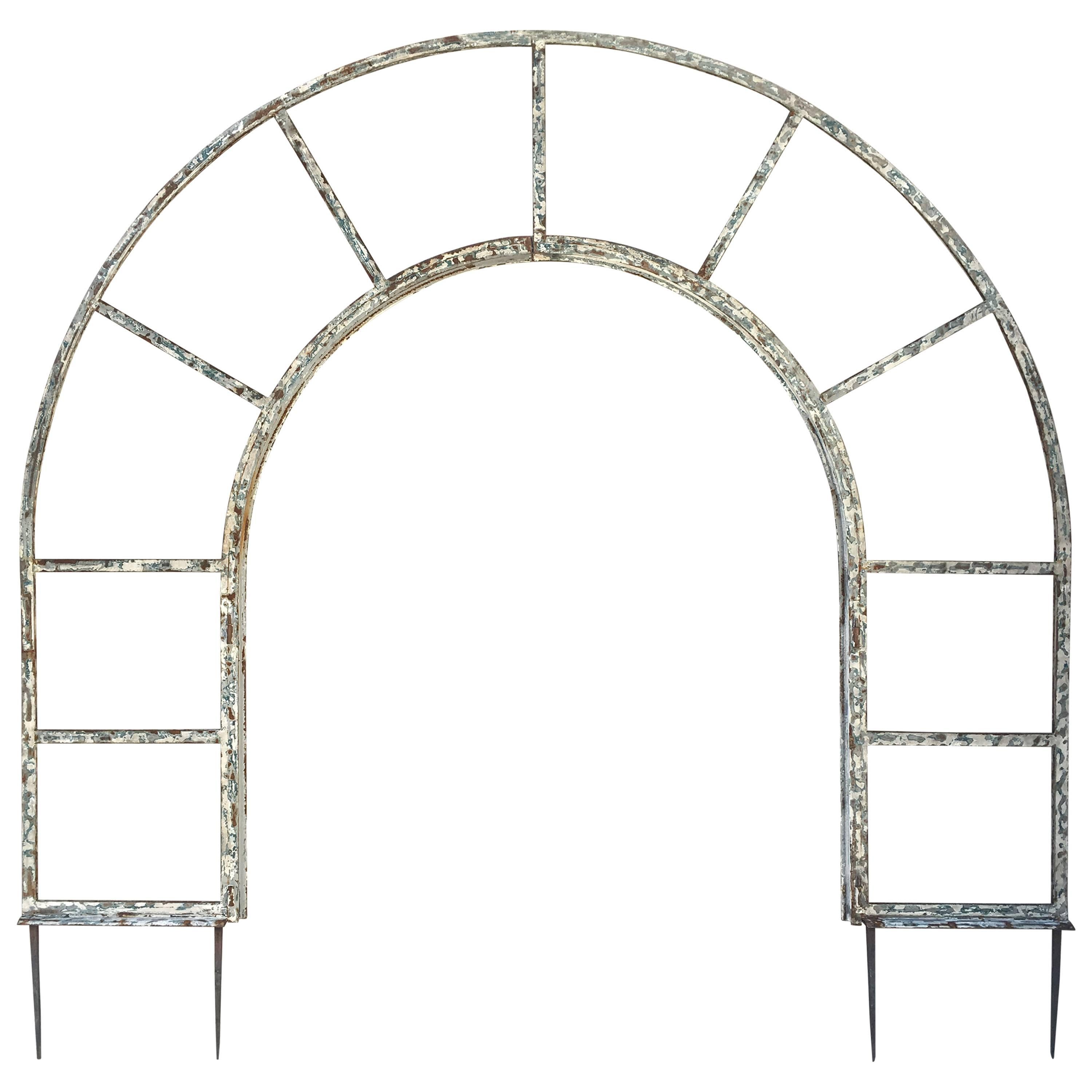 Estate-Sized French Steel Arched Arbor or Trellis