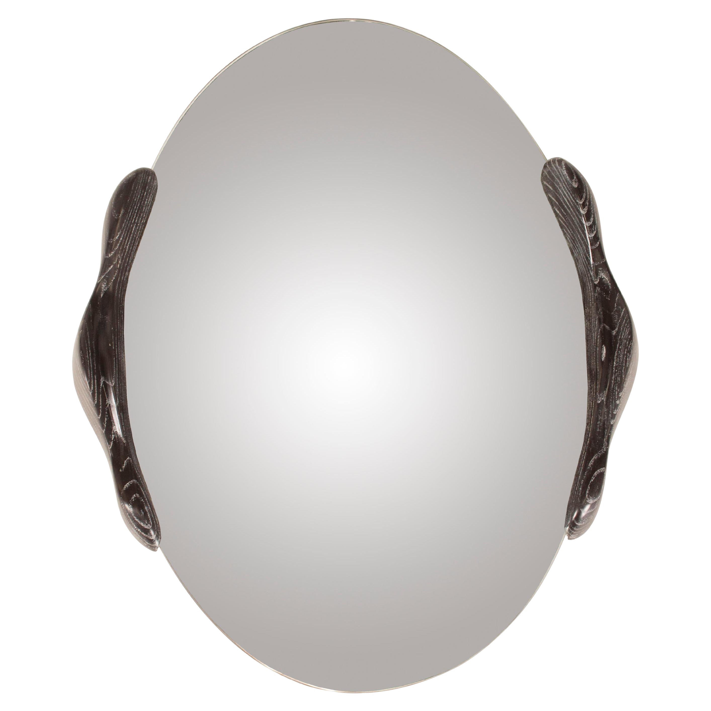 Ovate Mirror Desert Night stain on Ash wood  by Amorph