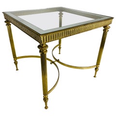 Elegant solid brass empire inspired side table after Maison Jansen