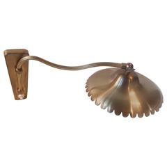 Rare 1950s Bent Karlby Adjustable Brass Wall Swing-Arm Lamp, Lyfa Danish Modern