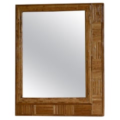 Rectangular Patterned Cane Wall Mirror