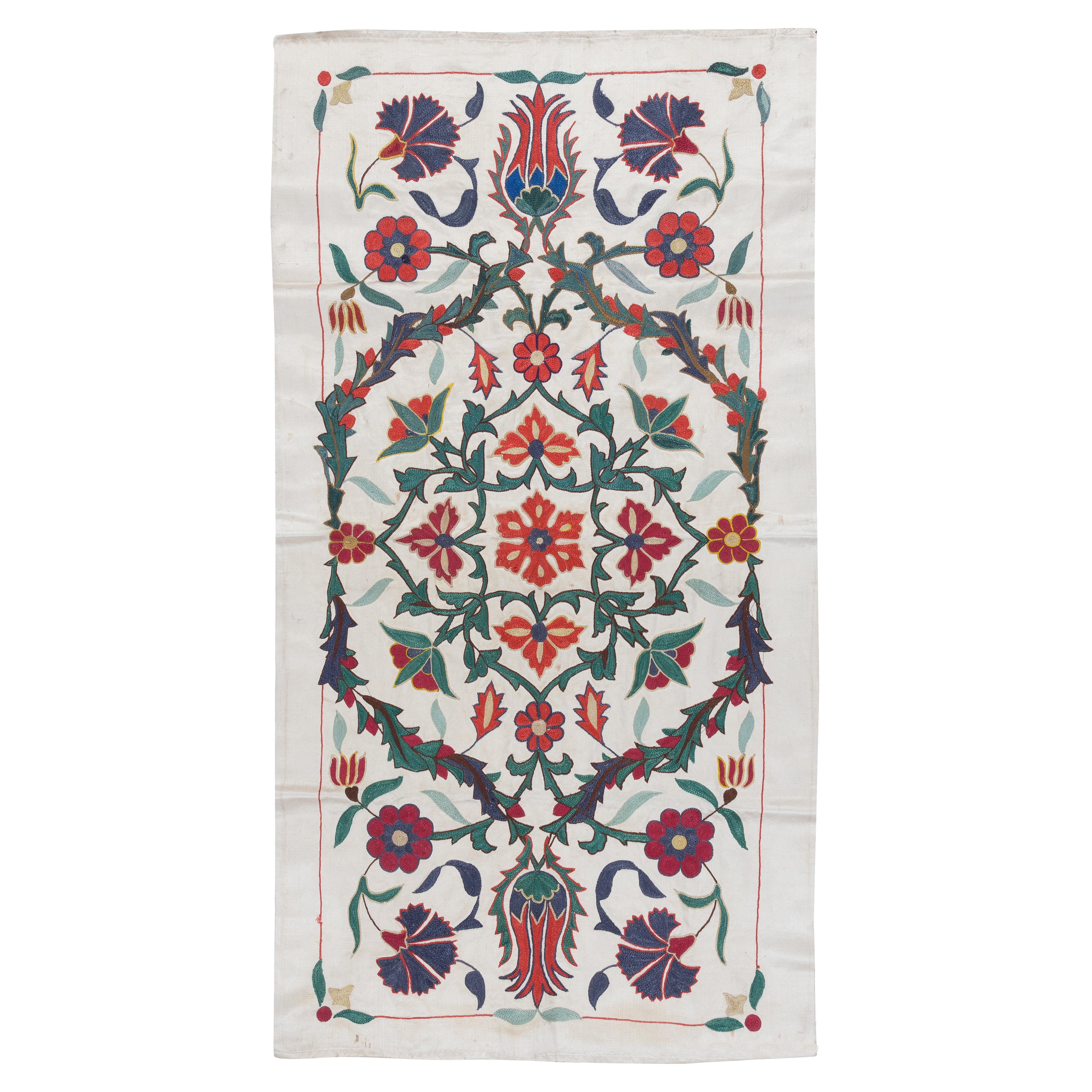 22"x40" ALL SILK Brand-New Wall Hanging, Handmade Wall Art, Embroidered Tapestry