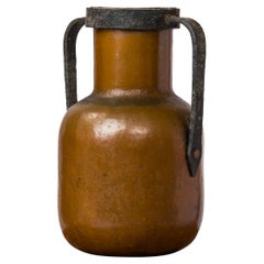 Brutalist Wrought Iron & Copper Vase - France 1960's