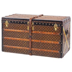 A large classic Louis Vuitton steamer trunk