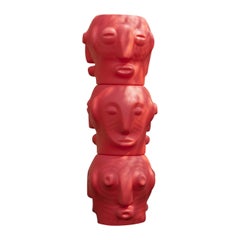Pot à totem rouge flamboyant Threebù 3 de MARCANTONIO