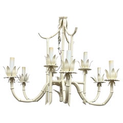 1960’s Pagoda Faux Bamboo Tole Chandelier