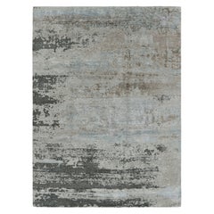Tapis abstrait contemporain de Rug & Kilim dans les tons gris, bleu et Brown