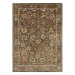 Rug & Kilim’s Oushak Style Rug in Beige-Brown with Floral Patterns