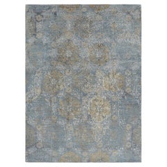 Rug & Kilim's Modern Classics Rug in Blue with Beige-Brown Medallions