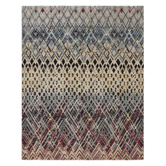 Rug & Kilim’s Abstract Rug with Black and Gold Geometric Patterns