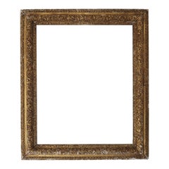 Marco antiguo de madera dorada. Inglés Siglo XVIII