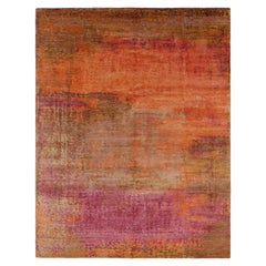 Rug & Kilim’s Modern Abstract Rug in Brown, Pink and Orange Tones