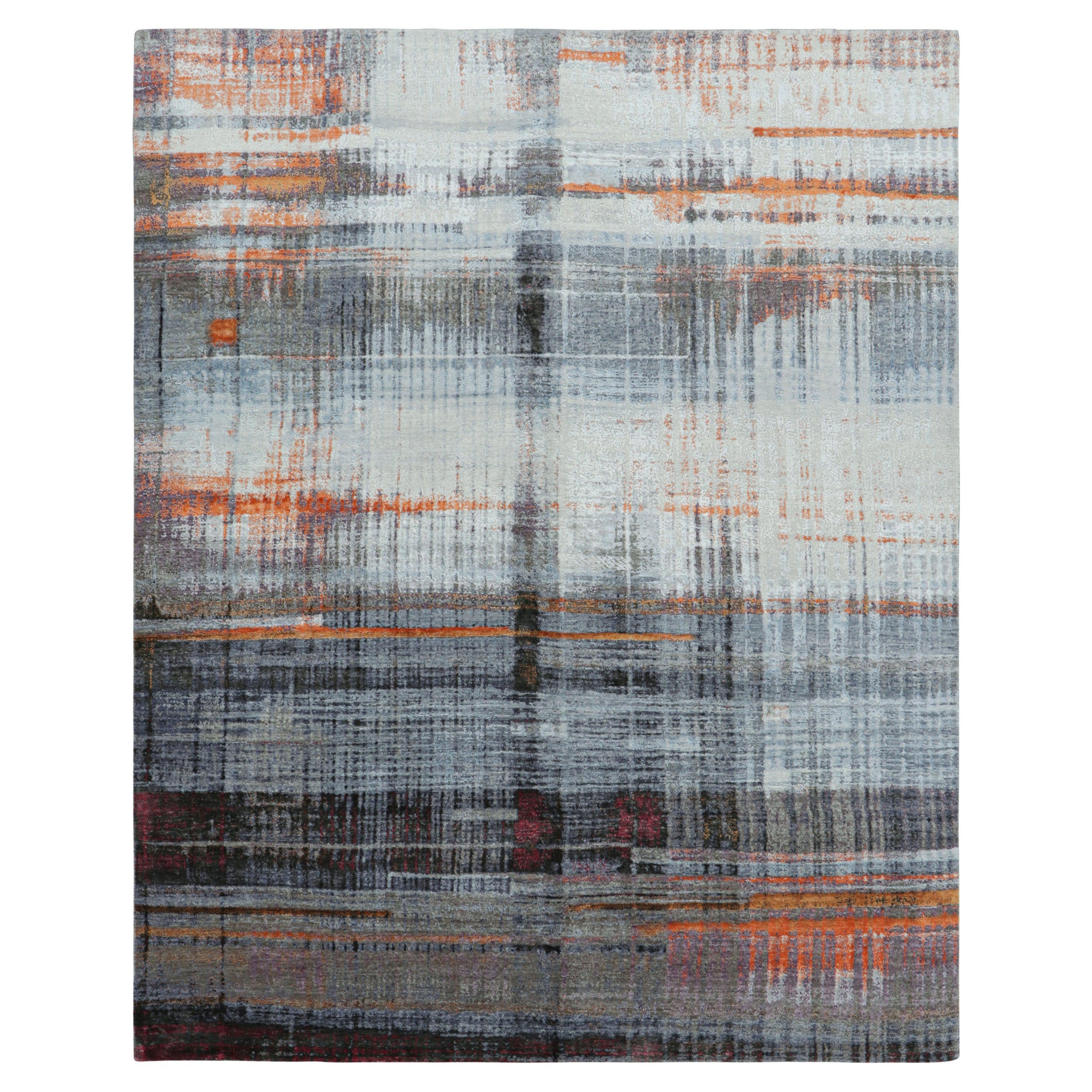 Rug & Kilim’s Modern Abstract Rug in Gray and Orange Tones