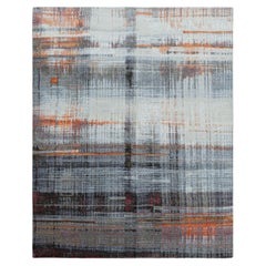 Rug & Kilim's Modern Modern Abstract Rug in Gray and Orange Tones (Tapis abstrait moderne dans les tons gris et orange)