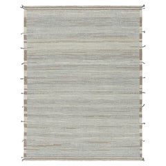 Rug & Kilim’s Textural Kilim in Brown and Gray Stripes and Striae