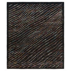Rug & Kilim's Contemporary Rug in Brown with Vibrant Polychromatic Stripes