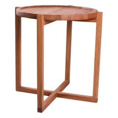 Custom Contemporary Boton Three Side Table in Conacaste Solid Wood by Labrica