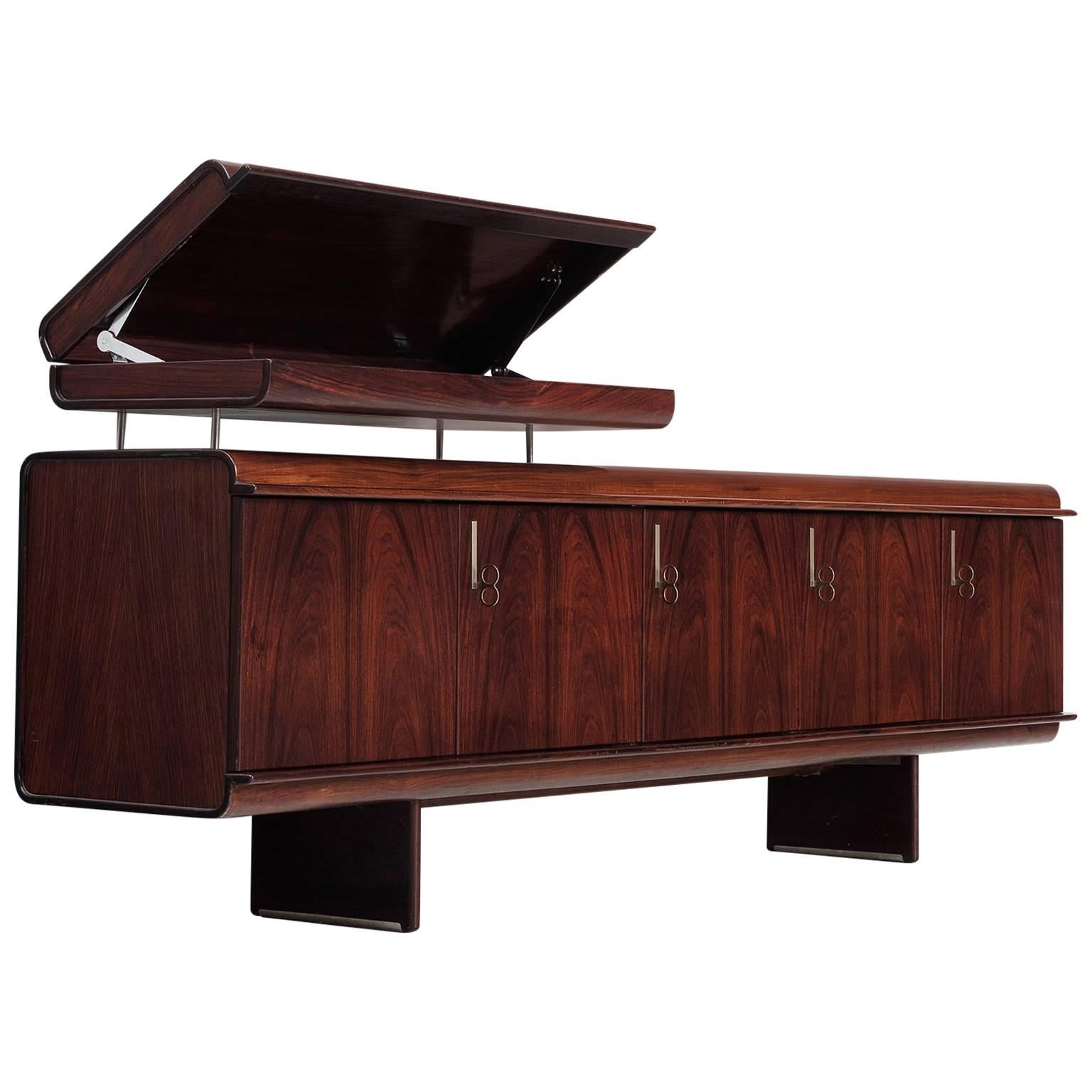 Vittorio Introini Exceptional Freestanding Rosewood Sideboard for Sormani