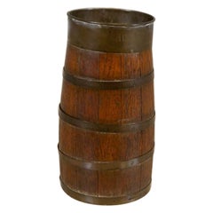 Oak Barrel Umbrella Stand From the Early 20th Century
