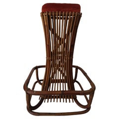 Tabouret de bar en rotin  1960s