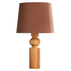 Uno Kristiansson, lampe de bureau, pin, tissu, Suède, années 1970