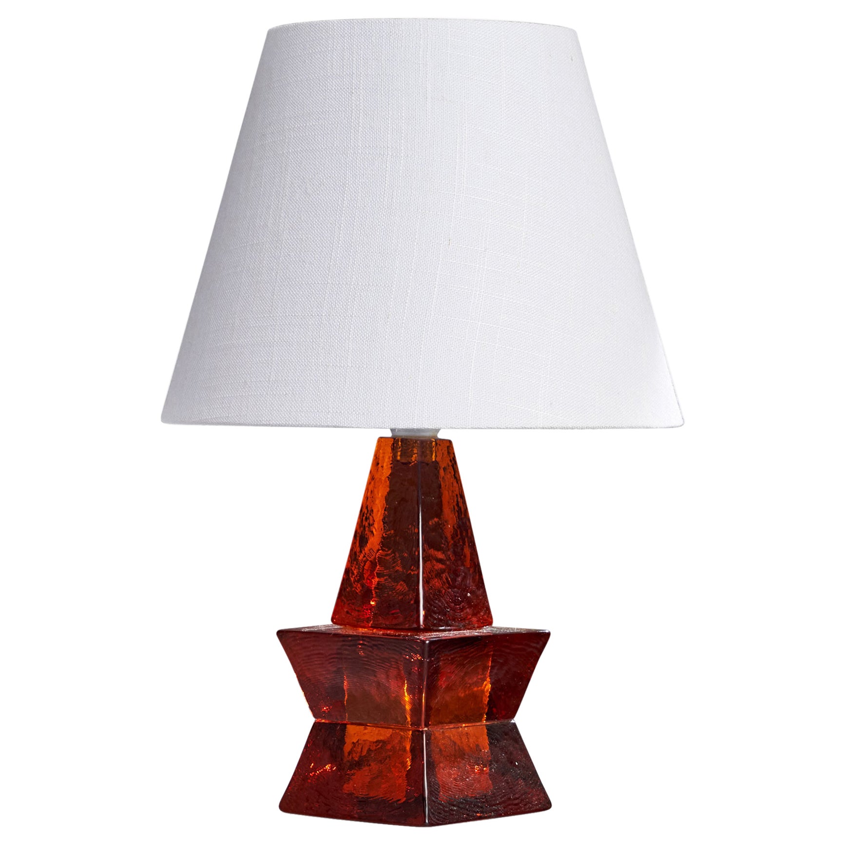 Urshult Glasbruk, Tischlampe, Glas, Schweden, 1960er Jahre