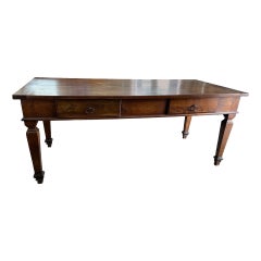 18th Century Italian Walnut Neoclassical Farm Table / Kitchen Table