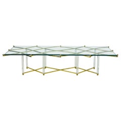 Couchtisch „Treillage“ aus Lucite und Messing von Charles Hollis Jones, USA 1968