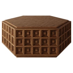 Dubois Hexagonal Oak Coffee Table by Christiane Lemieux