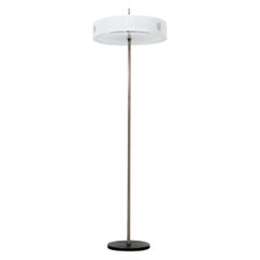 1970s Space Age Floor Lamp with White Plexi Disc Shade by Cosack Leuchte