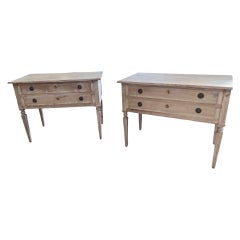 18th Century Pair Of Bleached Cherry Neoclassical Commodes