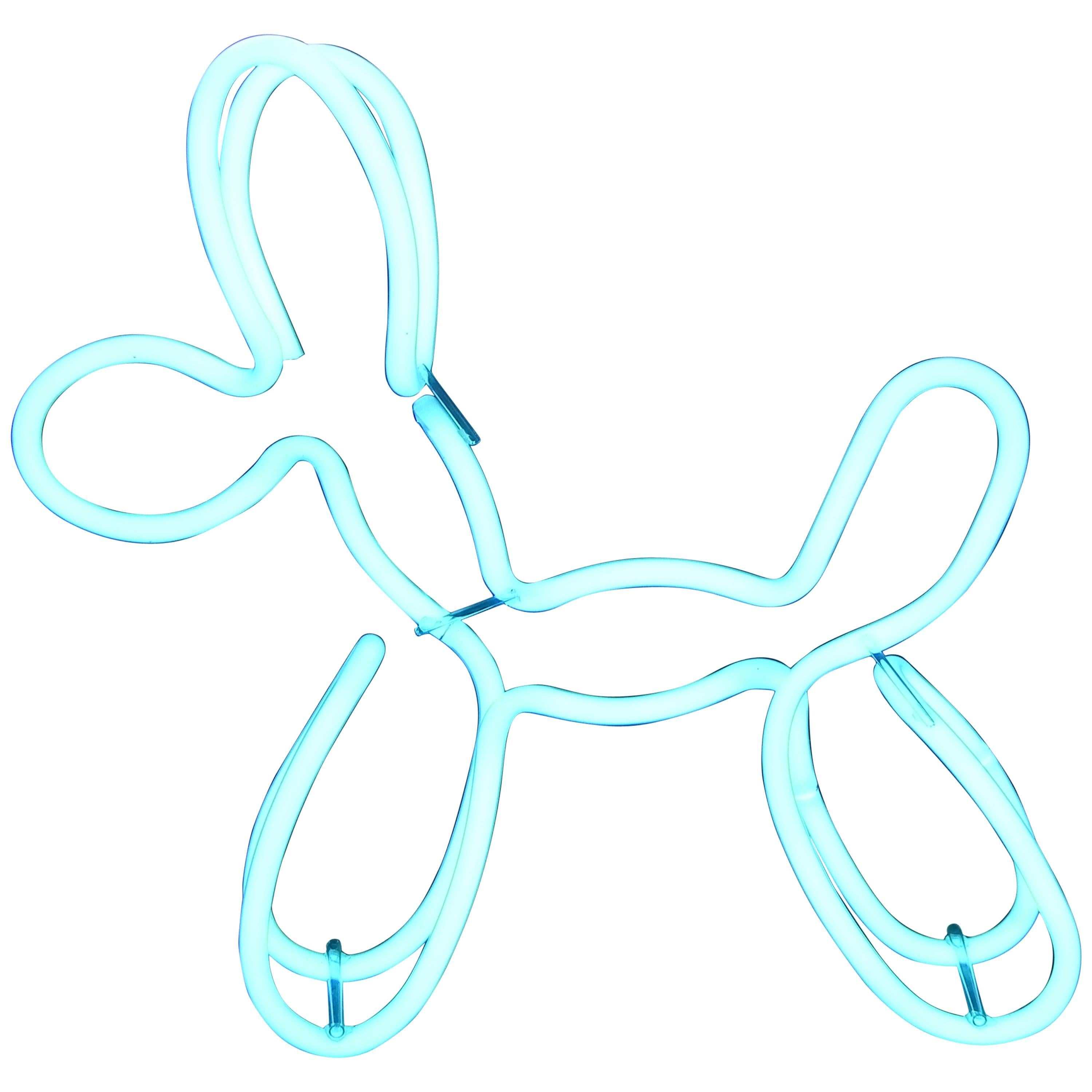 Turquoise Neon Dog by Deepa Mann-Kler For Sale
